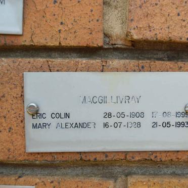 MACGILLIVRAY Eric Colin 1908-1999 &amp; Mary Alexander 1928-1993