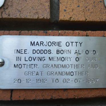 OTTY Marjorie formerly DODDS nee ALFORD 1912-1997