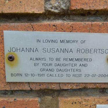 ROBERTSON Johanna Susanna 1911-2004