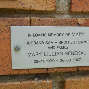 SENEKAL Mary Lillian 1930-2007