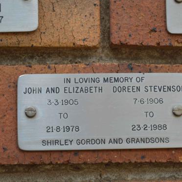 STEVENSON John 1905-1978 &amp; Elizabeth Doreen 1906-1988