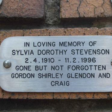 STEVENSON Sylvia Dorothy 1910-1996
