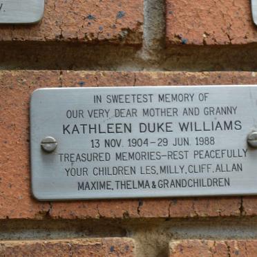 WILLIAMS Kathleen Duke 1904-1988