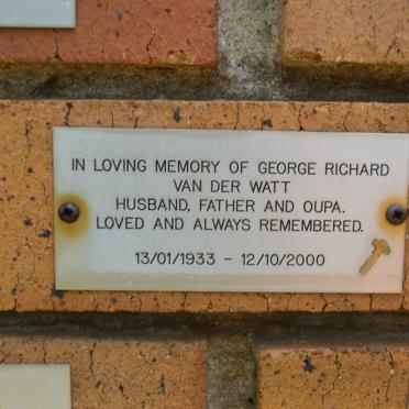 WATT George Richard, van der 1933-2000