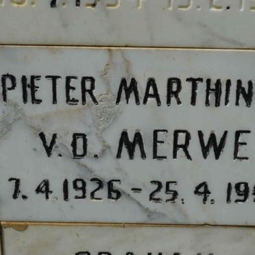 MERWE Pieter Marthinus, v.d. 1926-1992