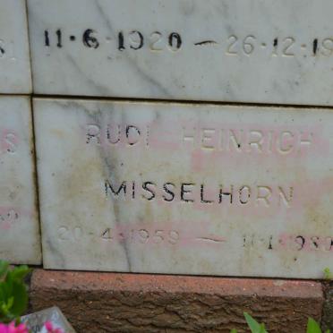 MISSELHORN Rudi Heinrich 1959-1980