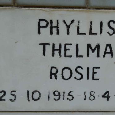 ROSIE Phyllis Thelma 1915-1985