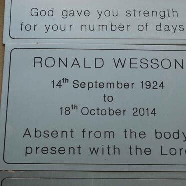 WESSON Ronald 1924-2014