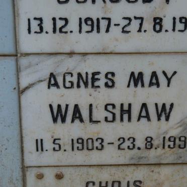 WALSHAW Agnes May 1903-1991