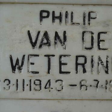 WETERING Philip, van de 1943-1979