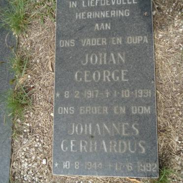 ? Johan George 1917-1991 :: ? Johannes Gerhardus 1944-1992