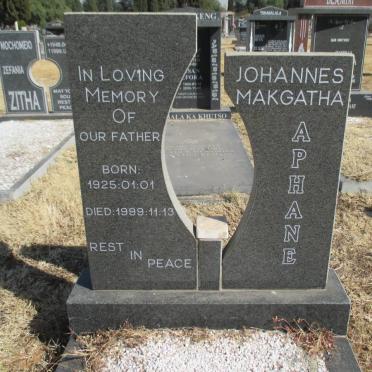 APHANE Johannes Makgatha 1925-1999