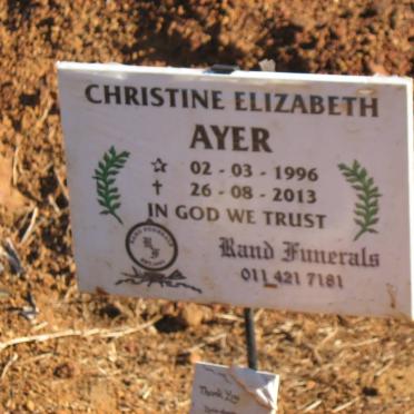 AYER Christine Elizabeth 1996-2013