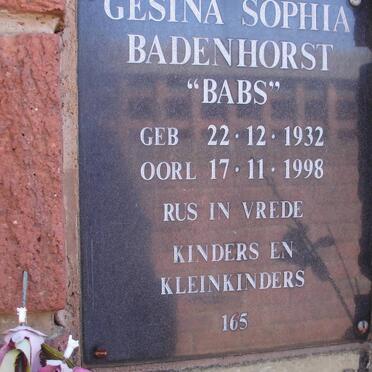 BADENHORST Gesina Sophia 1932-1998