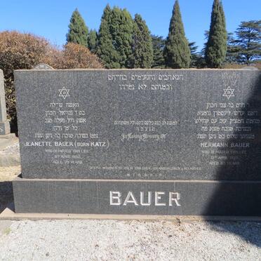 BAUER Hermann -1953 &amp; Jeanette KATZ -1953