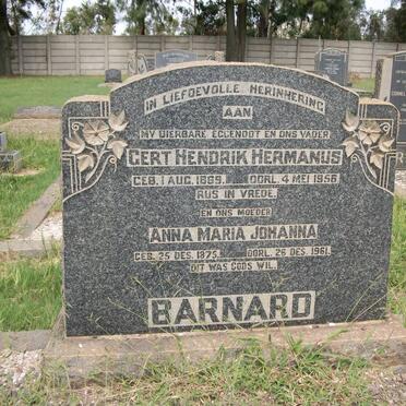 BARNARD Gert Hendrik Hermanus 1869-1956 &amp; Anna Maria Johanna 1875-1961