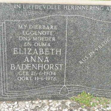 BADENHORST Elizabeth Anna 1904-1976