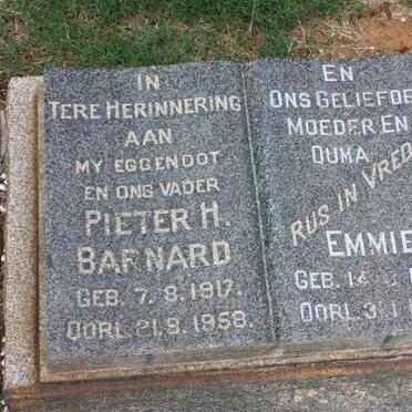 BARNARD Pieter H. 1917-1958 &amp; Emmie 1921-1996