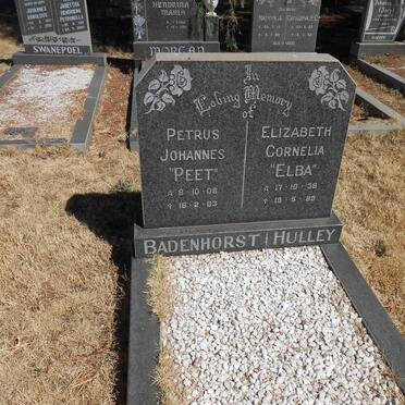 BADENHORST Petrus Johannes 1908-1983 &amp; Elizabeth Cornelia HULLEY 1938-1983