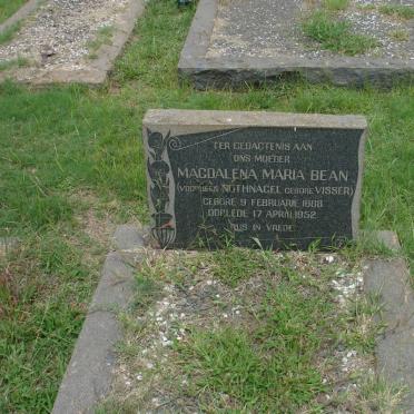 BEAN Magdalena Maria voorheen NOTHNAGEL geb VISSER 1888-1952