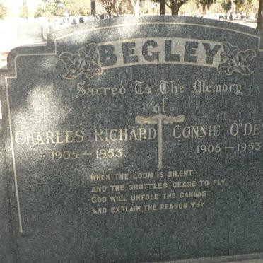BEGLEY Charles Richard 1905-1953 &amp; Connie O'Deyne 1906-1953