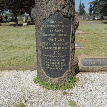 BILJON Fredrik Johannes, van 1909-1940