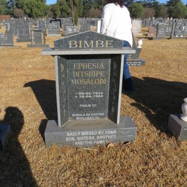 BIMBE Ephesia Ditshipe Mosalodi 1933-1998
