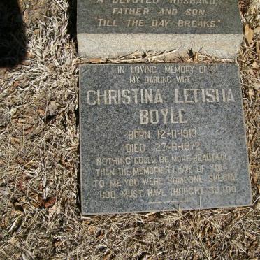 BOYLE Christina Letisha 1913-1972