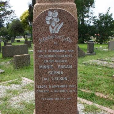 BOTES Minnie Susan Sophia nee  LEESON 1903-1976