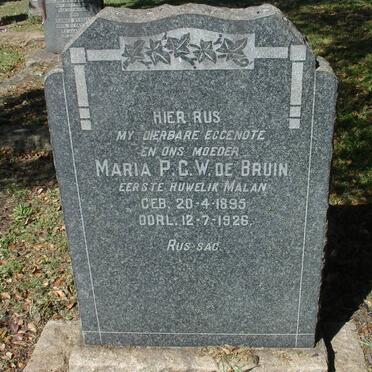 BRUIN Maria P.C.W., de voorheen MALAN 1895-1926