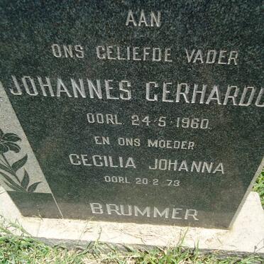 BRUMMER Johannes Gerhardus -1960 &amp; Cecilia Johanna -1973