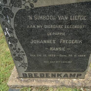 BREDENKAMP Johannes Frederik 1926-1956