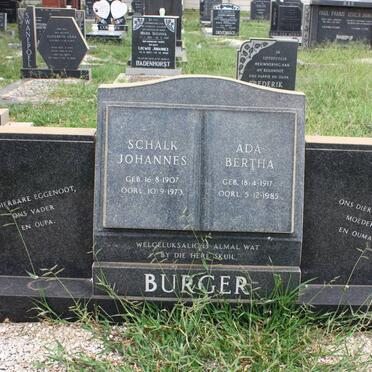 BURGER Schalk Johannes 1907-1973 &amp; Ada Bertha 1917-1985