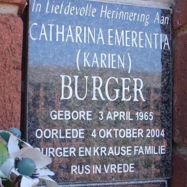 BURGER Catharina Emerentia  1965-2004
