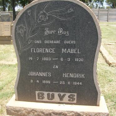 BUYS Johannes Hendrik 1899-1944 &amp; Florence Mabel 1903-1970