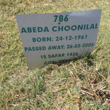 CHOONILAL Abeda 1961 - 2005