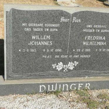DWINGER Willem Johannes 1913-1990 &amp; Fredrika Wilhelmina 1916-1999