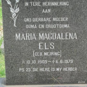 ELS Maria Magdalena nee MEIRING 1905-1979