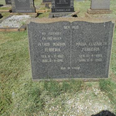 FERREIRA Petrus Hendrik 1882-1941 &amp; Maria Elizabeth  1883-1960