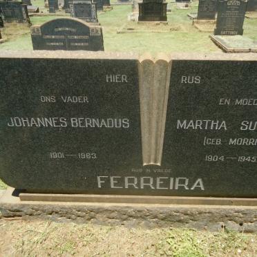 FERREIRA John Bernadus 1901-1963 &amp; Martha Susanna MORRIS 1904-1945
