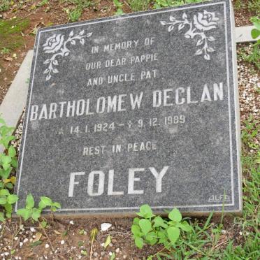 FOLEY Bartholomew Declan 1924-1989