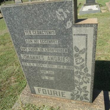 FOURIE Johannes Andries 1904-1959
