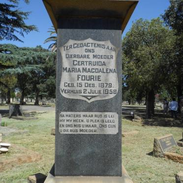 FOURIE Gertruida Maria Magdalena 1878-1958