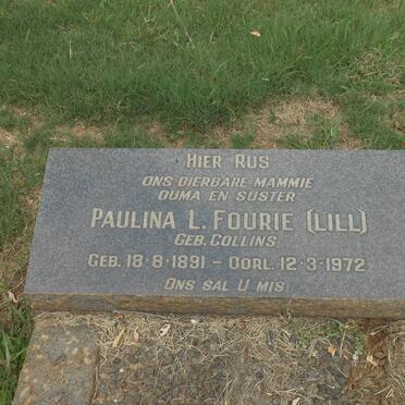 FOURIE Willem A. &amp; Paulina L. COLLINS 1891-1972