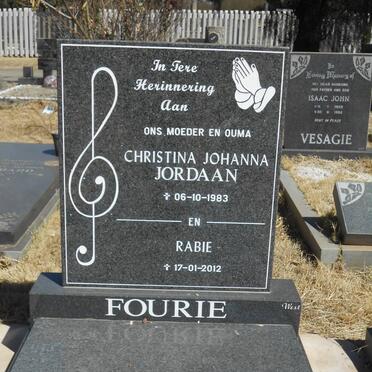 FOURIE Christina Johanna nee JORDAAN -1983 :: FOURIE Rabie -2012