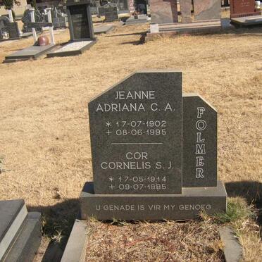 FOLMER Cor Cornelis S.J.  1914-1995 &amp; Jeannes Adriana C.A. 1902-1995