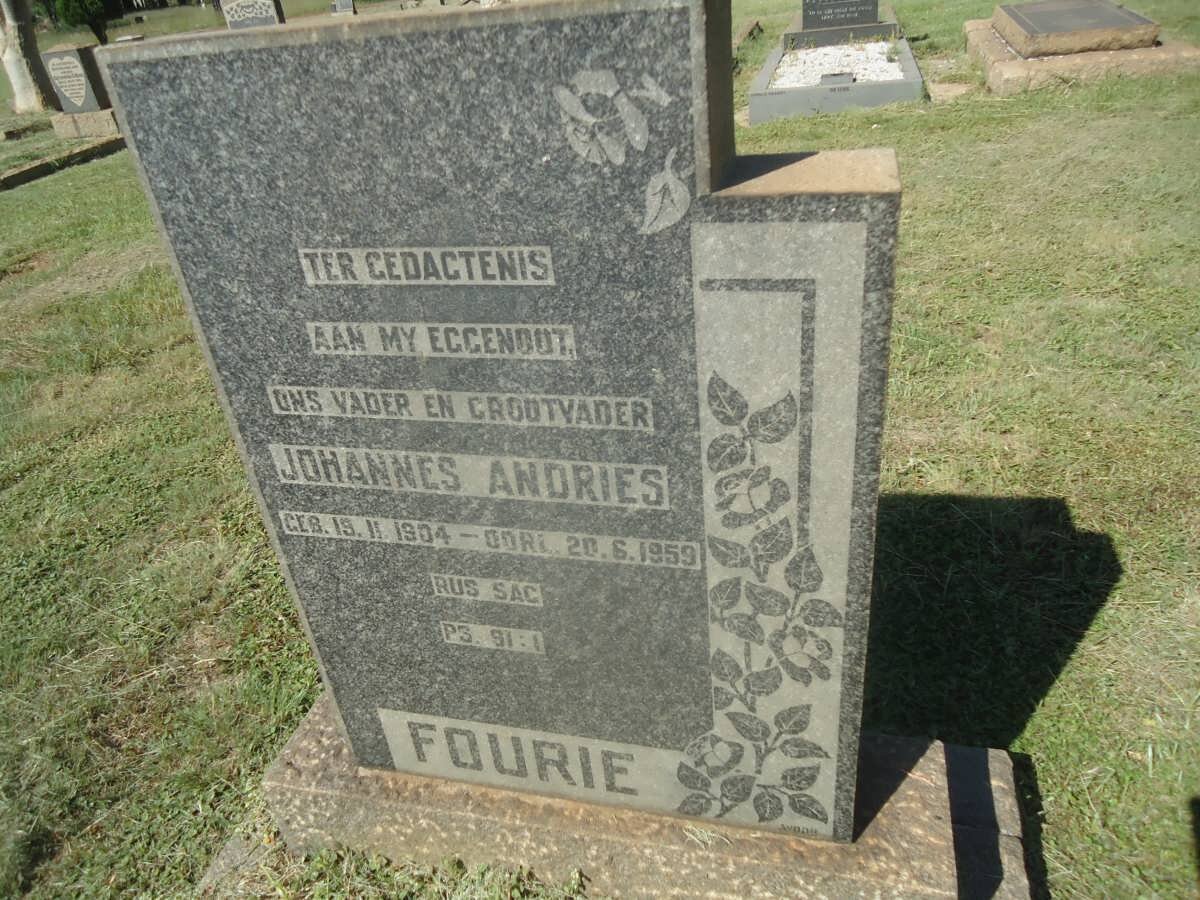 FOURIE Johannes Andries 1904-1959