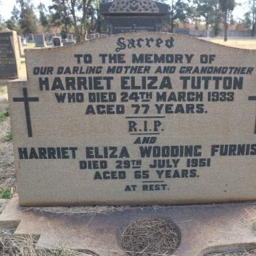 FURNISS Harriet Eliza Wooding -1951 :: TUTTON Harriet Eliza -1933