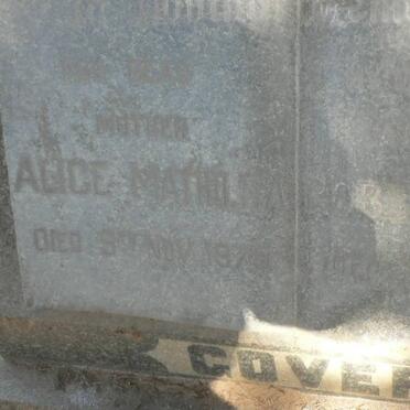 GOVER Robert Alan -1951 &amp; Alice Mathilda -1975