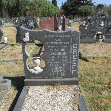 GREEFF Hendrik Jacobus 1930-1993 &amp; Elizabeth Johanna Susanna 1931-2003